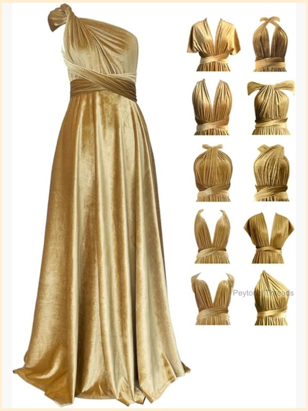Velvet Infinity Dress with Bandeau, Convertible Multiway Wrap Maxi Formal
